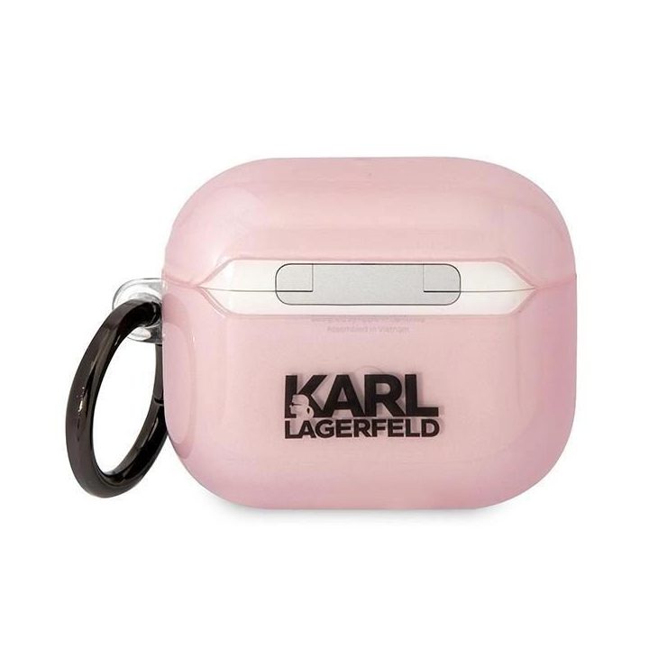 Karl Lagerfeld KLA3HNCHTCP Airpods 3 dangtelis rožinis/rožinis Ikonik Choupette