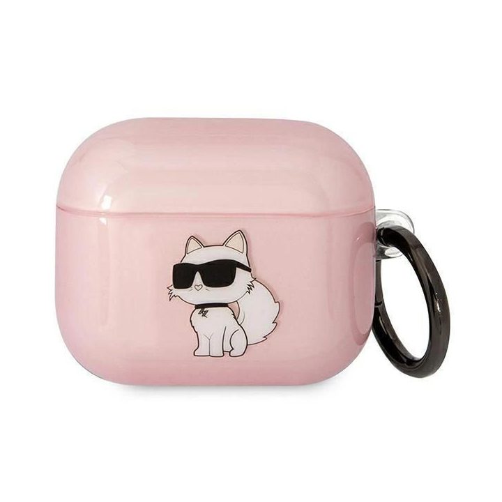 Karl Lagerfeld KLA3HNCHTCP Airpods 3 dangtelis rožinis/rožinis Ikonik Choupette