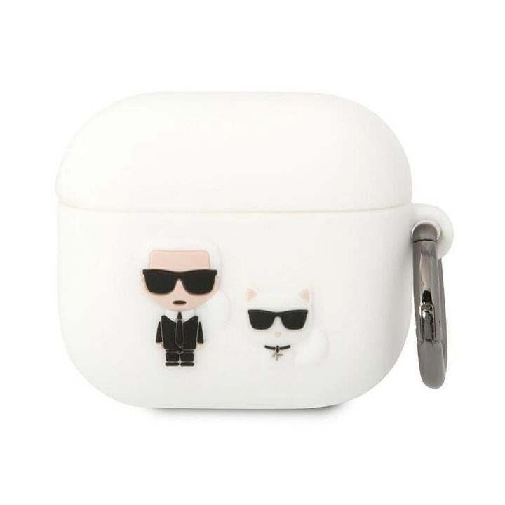 Karl Lagerfeld KLACA3SILKCW AirPods 3 dangtelis baltas/baltas Silikonas Karl & Choupette