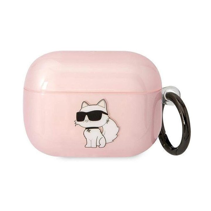 Karl Lagerfeld KLAPHNCHTCP Airpods Pro dangtelis rožinis/rožinis Ikonik Choupette