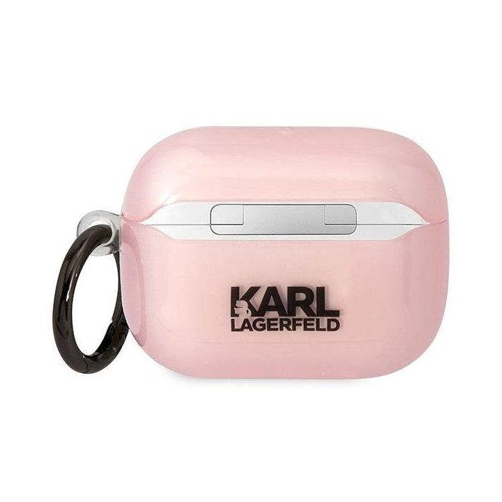 Karl Lagerfeld KLAPHNCHTCP Airpods Pro dangtelis rožinis/rožinis Ikonik Choupette