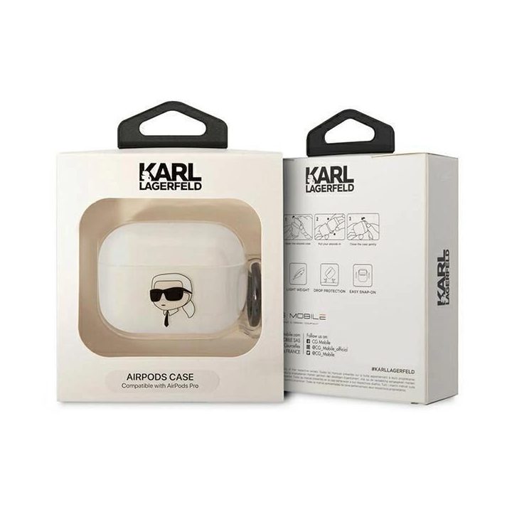 Karl Lagerfeld KLAPHNIKTCT AirPods Pro dangtelis skaidrus Karl`s Head