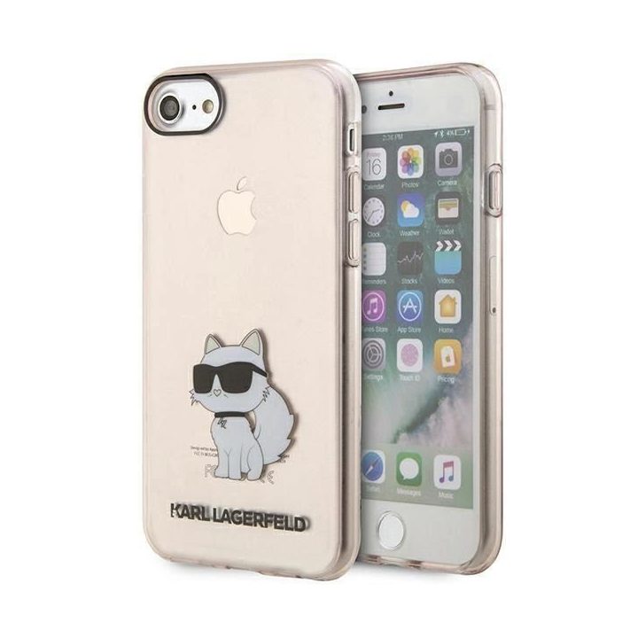 Karl Lagerfeld KLHCI8HNCHTCP iPhone 7/8/ SE 2020 / SE 2022 rausvas/rožinis deklas Ikonik Choupette