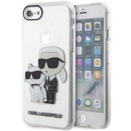 Karl Lagerfeld KLHCI8HNKCTGT iPhone 7/8/ SE 2020 / SE 2022 skaidrus deklas Gliter Karl&Choupette