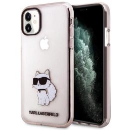 Karl Lagerfeld KLHCN61HNCHTCP iPhone 11 / Xr 6,1 rožinės/rožinės spalvos deklas Ikonik Choupette
