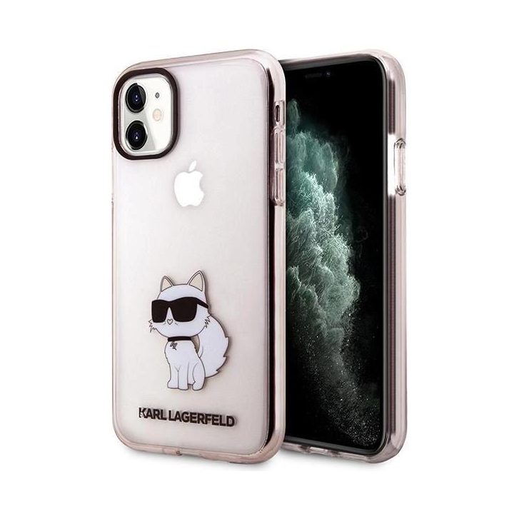 Karl Lagerfeld KLHCN61HNCHTCP iPhone 11 / Xr 6,1 rožinės/rožinės spalvos deklas Ikonik Choupette