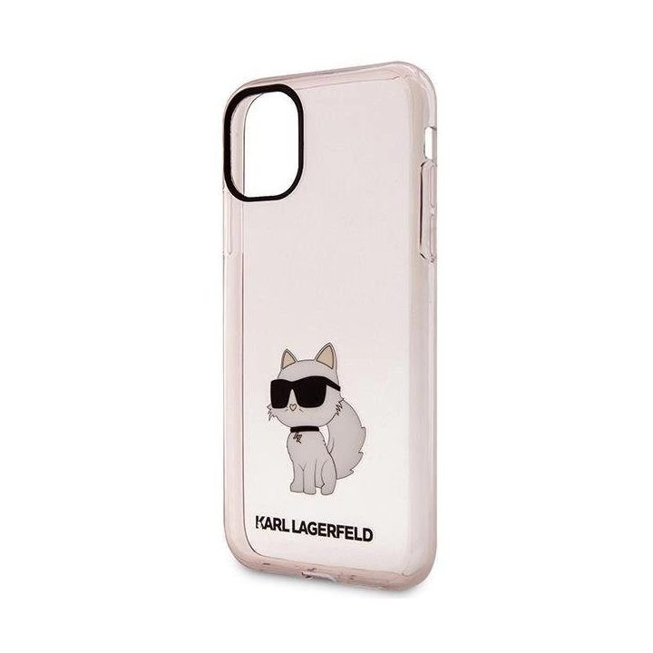 Karl Lagerfeld KLHCN61HNCHTCP iPhone 11 / Xr 6,1 rožinės/rožinės spalvos deklas Ikonik Choupette