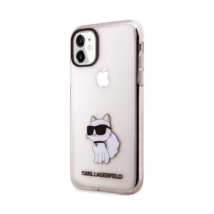 Karl Lagerfeld KLHCN61HNCHTCP iPhone 11 / Xr 6,1 rožinės/rožinės spalvos deklas Ikonik Choupette