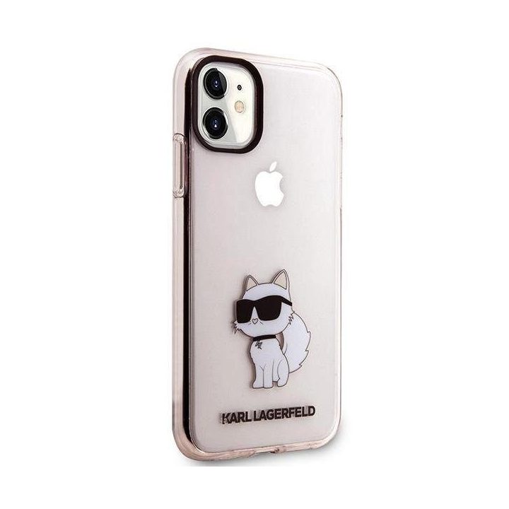 Karl Lagerfeld KLHCN61HNCHTCP iPhone 11 / Xr 6,1 rožinės/rožinės spalvos deklas Ikonik Choupette