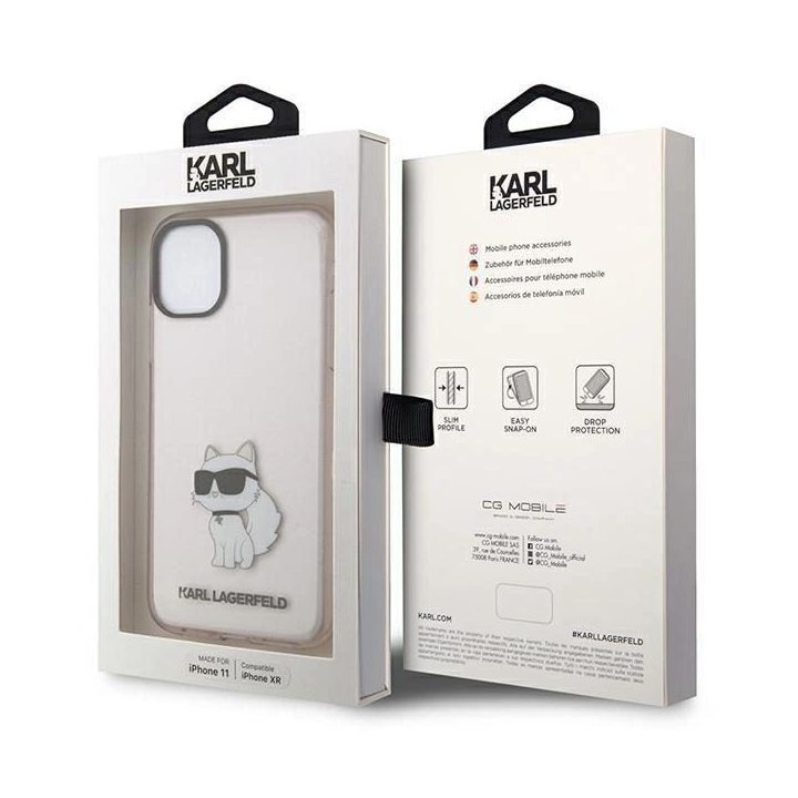 Karl Lagerfeld KLHCN61HNCHTCP iPhone 11 / Xr 6,1 rožinės/rožinės spalvos deklas Ikonik Choupette