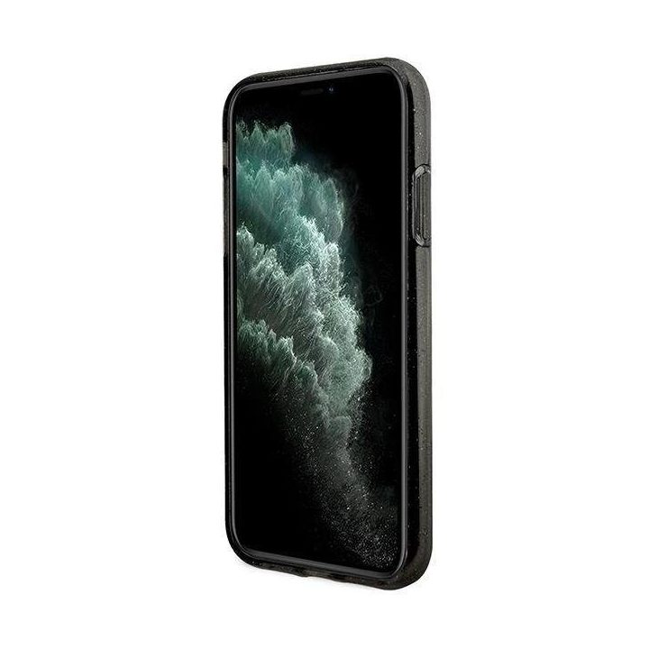 Karl Lagerfeld KLHCN61HNKCTGK iPhone 11 / Xr 6.1 juodas/juodas deklas Gliter Karl&Choupette