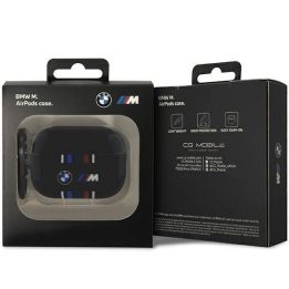 BMW BMAP222SWTK AirPods Pro 2 gen dangtelis juodas/juodas Kelių spalvų linijos