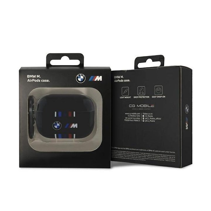 BMW BMAP222SWTK AirPods Pro 2 gen dangtelis juodas/juodas Kelių spalvų linijos