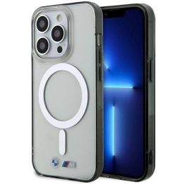Dėklas BMW BMHMP14LHCRS iPhone 14 Pro 6.1 , skaidrus deklas Silver Ring MagSafe