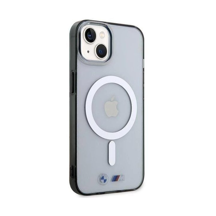 BMW Silver Ring MagSafe dėklas iPhone 14 Plus - Skaidrus