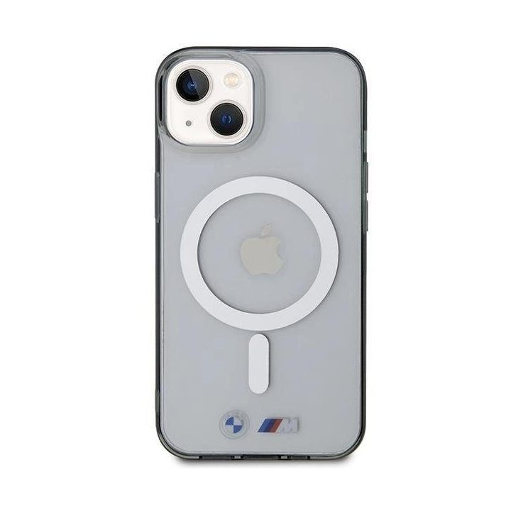 BMW Silver Ring MagSafe dėklas iPhone 14 Plus - Skaidrus