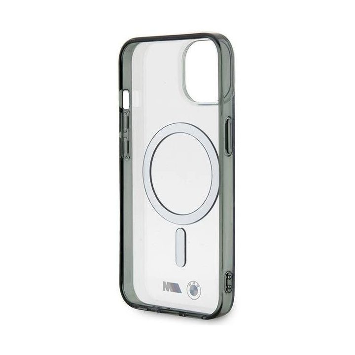 BMW Silver Ring MagSafe dėklas iPhone 14 Plus - Skaidrus