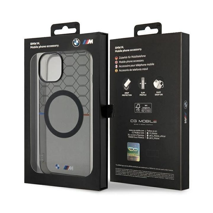 BMW modelio MagSafe dėklas iPhone 14 Plus - pilkas