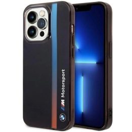 Dėklas BMW BMHCP14L22HVGV iPhone 14 Pro 6.1 juodas/juodas IML Tricolor Stripe