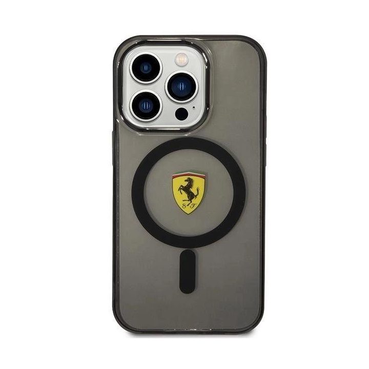 Ferrari FEHMP14LUKK iPhone 14 Pro 6,1 juodos/juodos spalvos deklas Translucent Magsafe