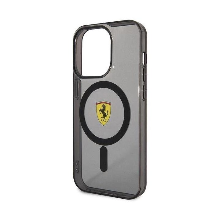 Ferrari FEHMP14LUKK iPhone 14 Pro 6,1 juodos/juodos spalvos deklas Translucent Magsafe