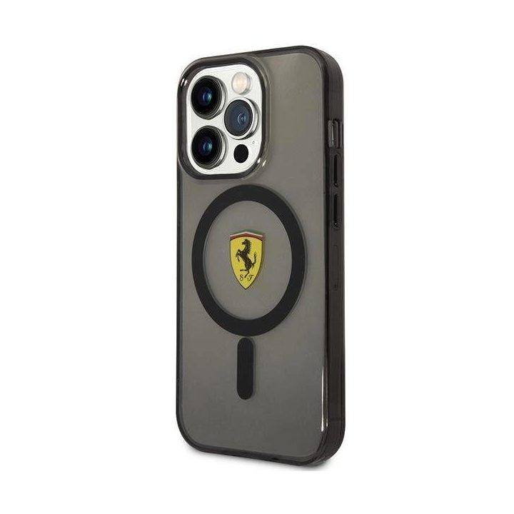 Ferrari FEHMP14LUKK iPhone 14 Pro 6,1 juodos/juodos spalvos deklas Translucent Magsafe