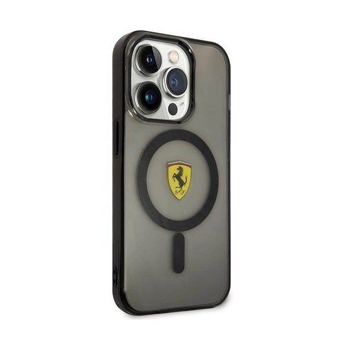 Ferrari FEHMP14LUKK iPhone 14 Pro 6,1 juodos/juodos spalvos deklas Translucent Magsafe