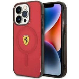 Ferrari FEHMP14LUKR iPhone 14 Pro 6,1 raudonos/raudonos spalvos deklas permatomas Magsafe