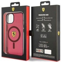 Ferrari FEHMP14SURKR iPhone 14 6,1 6,1 raudonos/raudonos spalvos deklas permatomas Magsafe
