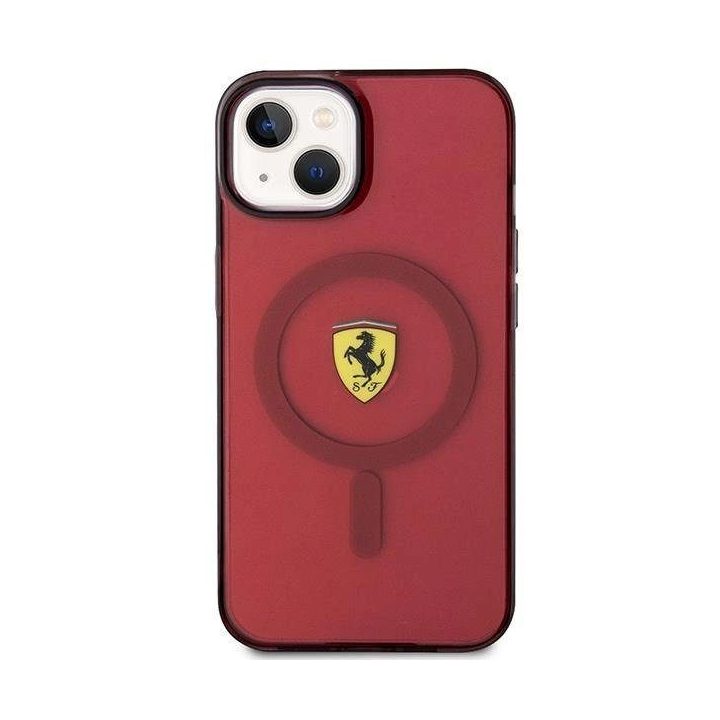 Ferrari FEHMP14SURKR iPhone 14 6,1 6,1 raudonos/raudonos spalvos deklas permatomas Magsafe