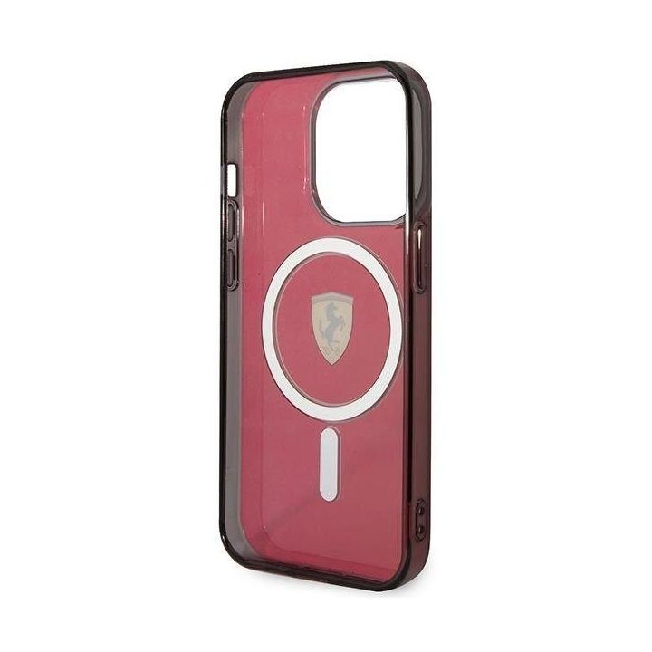 Ferrari FEHMP14XURKR iPhone 14 Pro Max 6,7 raudonas/raudonas deklas permatomas Magsafe