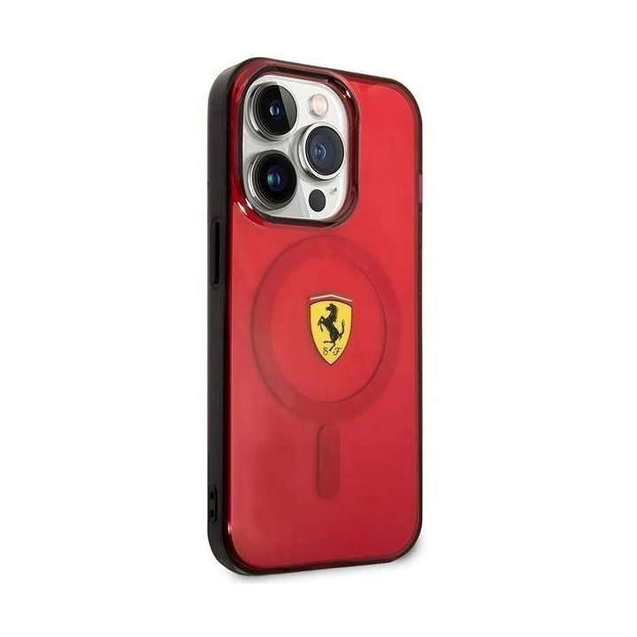 Ferrari FEHMP14XURKR iPhone 14 Pro Max 6,7 raudonas/raudonas deklas permatomas Magsafe