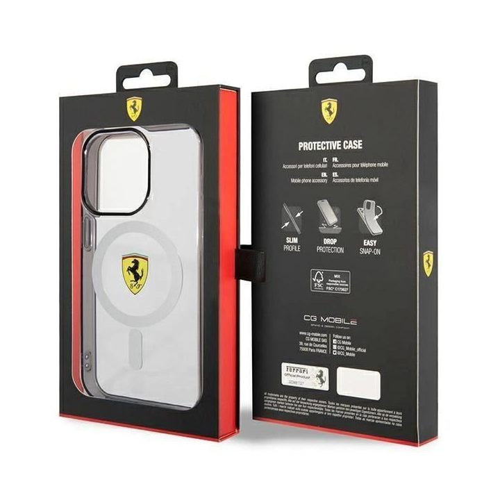 Ferrari FEHMP14XURKT iPhone 14 Pro Max 6,7 skaidrus/permatomas deklas Outline Magsafe