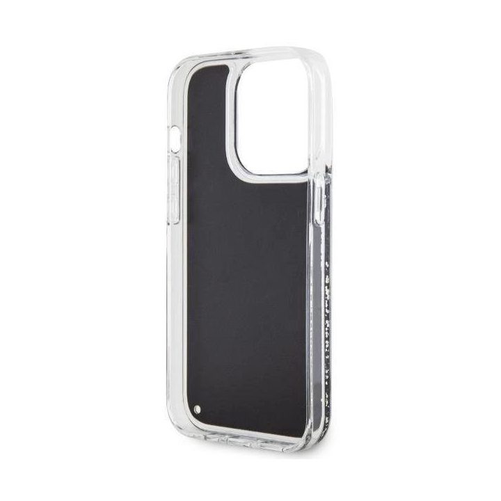 Guess GUHCP14LLCSGSGK iPhone 14 Pro 6,1 juodos/juodos spalvos deklas Liquid Glitter Marble