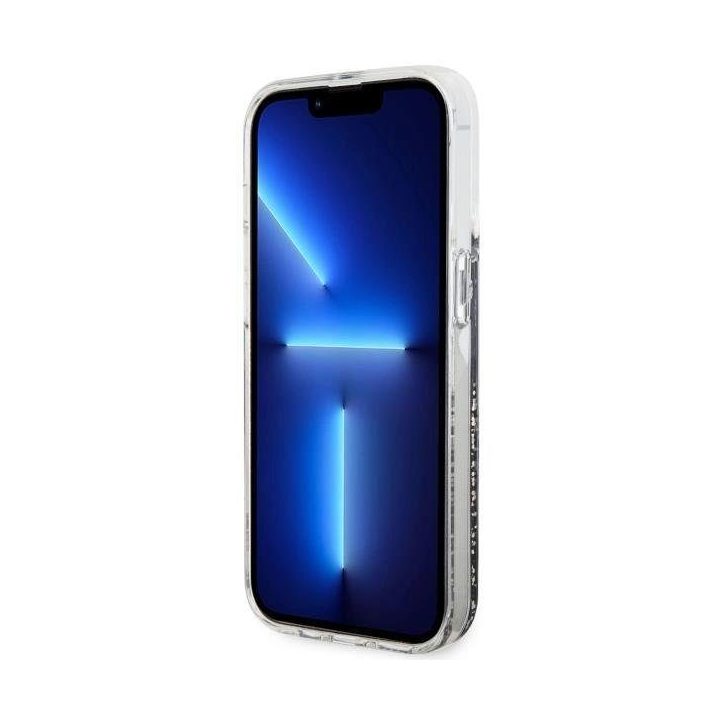 Guess GUHCP14LLCSGSGK iPhone 14 Pro 6,1 juodos/juodos spalvos deklas Liquid Glitter Marble
