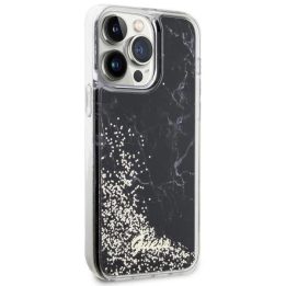 Guess GUHCP14XLCSGSGK iPhone 14 Pro Max 6,7 juodas/juodas deklas Liquid Glitter Marble