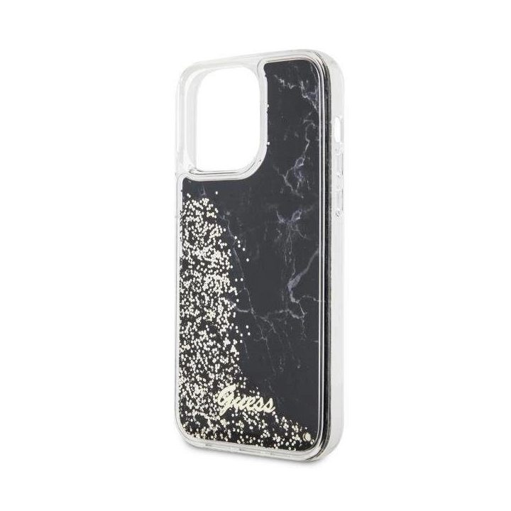 Guess GUHCP14XLCSGSGK iPhone 14 Pro Max 6,7 juodas/juodas deklas Liquid Glitter Marble
