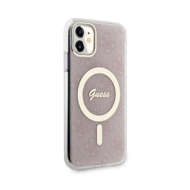 Guess GUHMN61H4STP iPhone 11 6.1 rožinės/rožinės spalvos deklas 4G MagSafe