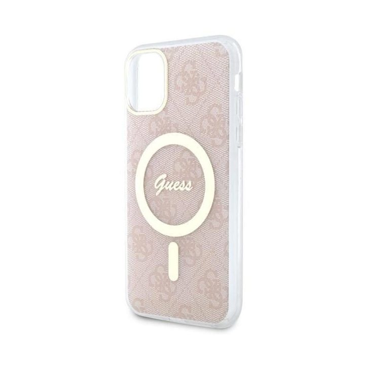 Guess GUHMN61H4STP iPhone 11 6.1 rožinės/rožinės spalvos deklas 4G MagSafe