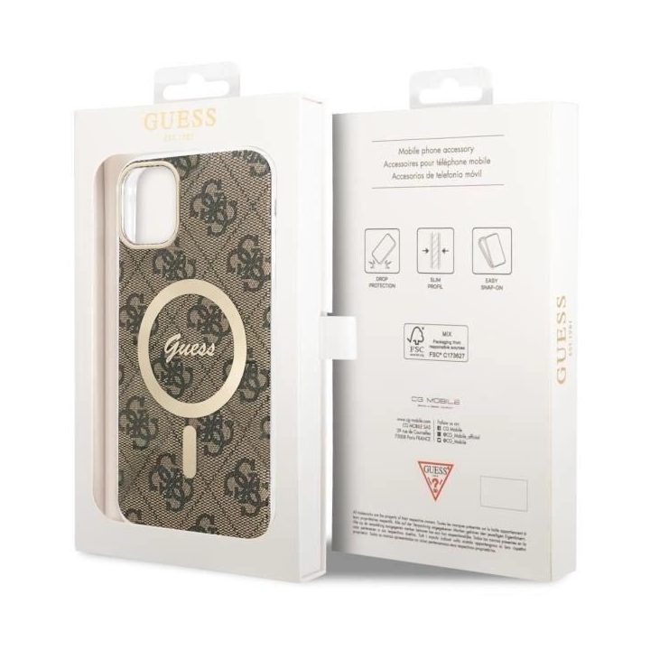 Guess GUHMN61H4STW iPhone 11 6.1 rudos/rudos spalvos deklas 4G MagSafe