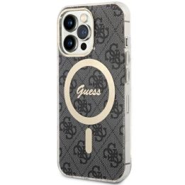 Guess GUHMP13LH4STK iPhone 13 Pro / 13 6,1 juodos/juodos spalvos deklas 4G MagSafe