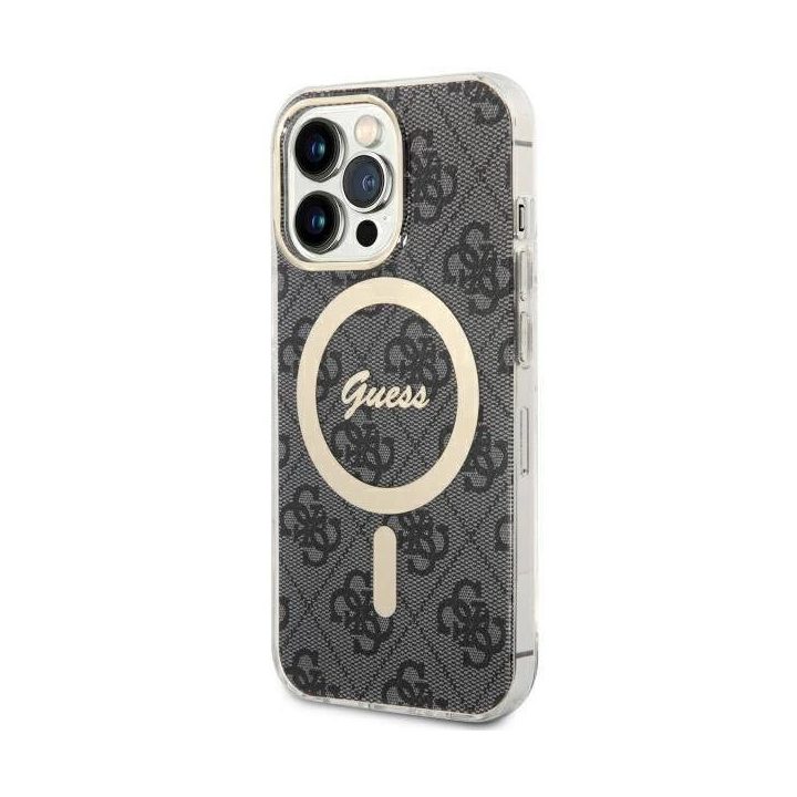 Guess GUHMP13LH4STK iPhone 13 Pro / 13 6,1 juodos/juodos spalvos deklas 4G MagSafe