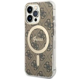 Guess GUHMP13LH4STW iPhone 13 Pro / 13 6,1 rudos/rudos spalvos deklas 4G MagSafe