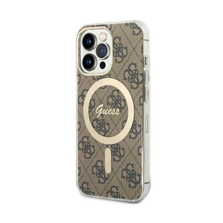 Guess GUHMP13LH4STW iPhone 13 Pro / 13 6,1 rudos/rudos spalvos deklas 4G MagSafe