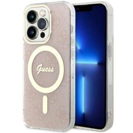Guess GUHMP14LH4STP iPhone 14 Pro 6.1 rožinės/rožinės spalvos deklas 4G MagSafe