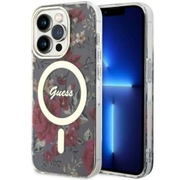 Guess GUHMP14LHCFWSA iPhone 14 Pro 6,1 , žalias/aki spalvos deklas Flower MagSafe