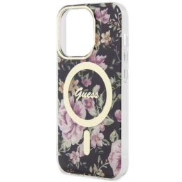 Guess GUHMP14LHCFWSK iPhone 14 Pro 6,1 juodos/juodos spalvos deklas Flower MagSafe