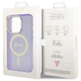 Guess GUHMP14LHCMCGU iPhone 14 Pro 6,1 violetinės/violetinės spalvos deklas Glitter Gold MagSafe