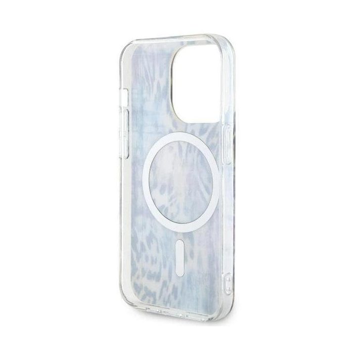 Guess GUHMP14LHLEOPWB iPhone 14 Pro 6.1 mėlynos/mėlynos spalvos deklas Leopard MagSafe