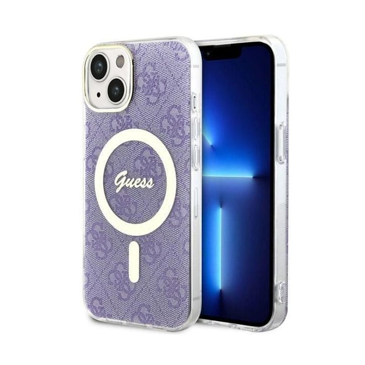 Guess GUHMP14MH4STU iPhone 14 Plus 6,7 violetinės/violetinės spalvos deklas 4G MagSafe
